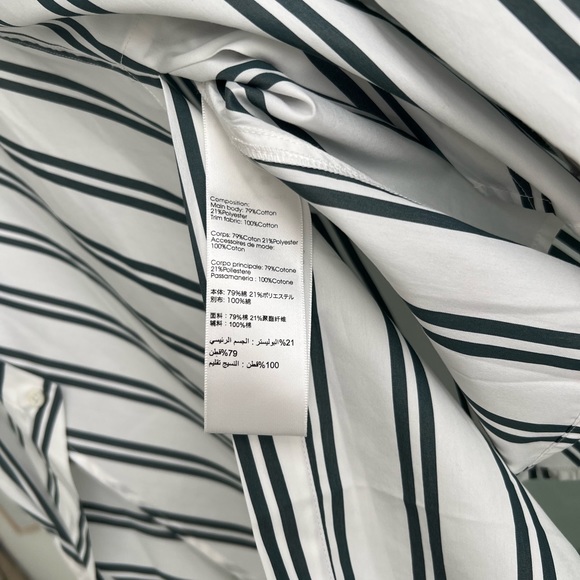 NWOT 3.1 PHILLIP LIM Asymmetric striped cotton-blend poplin shirt size 4 - Picture 6 of 8